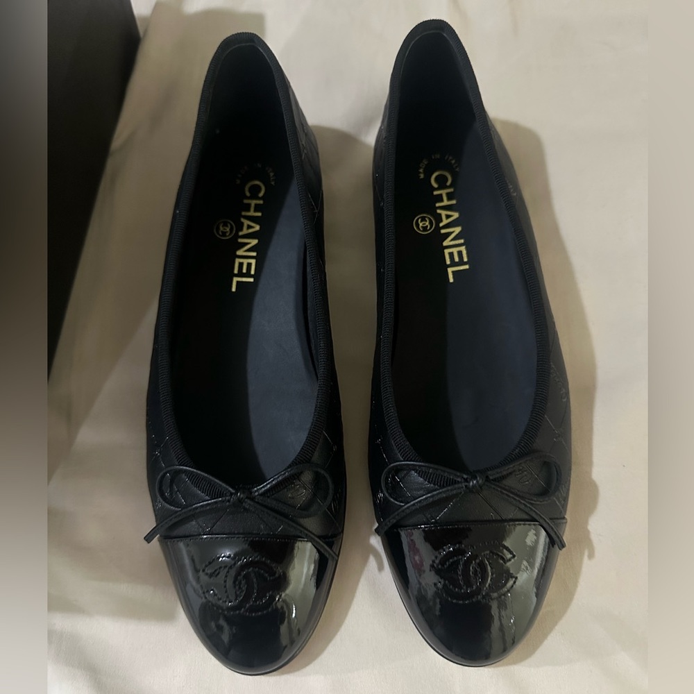 Chanel 24k Printed Lambskin Flats